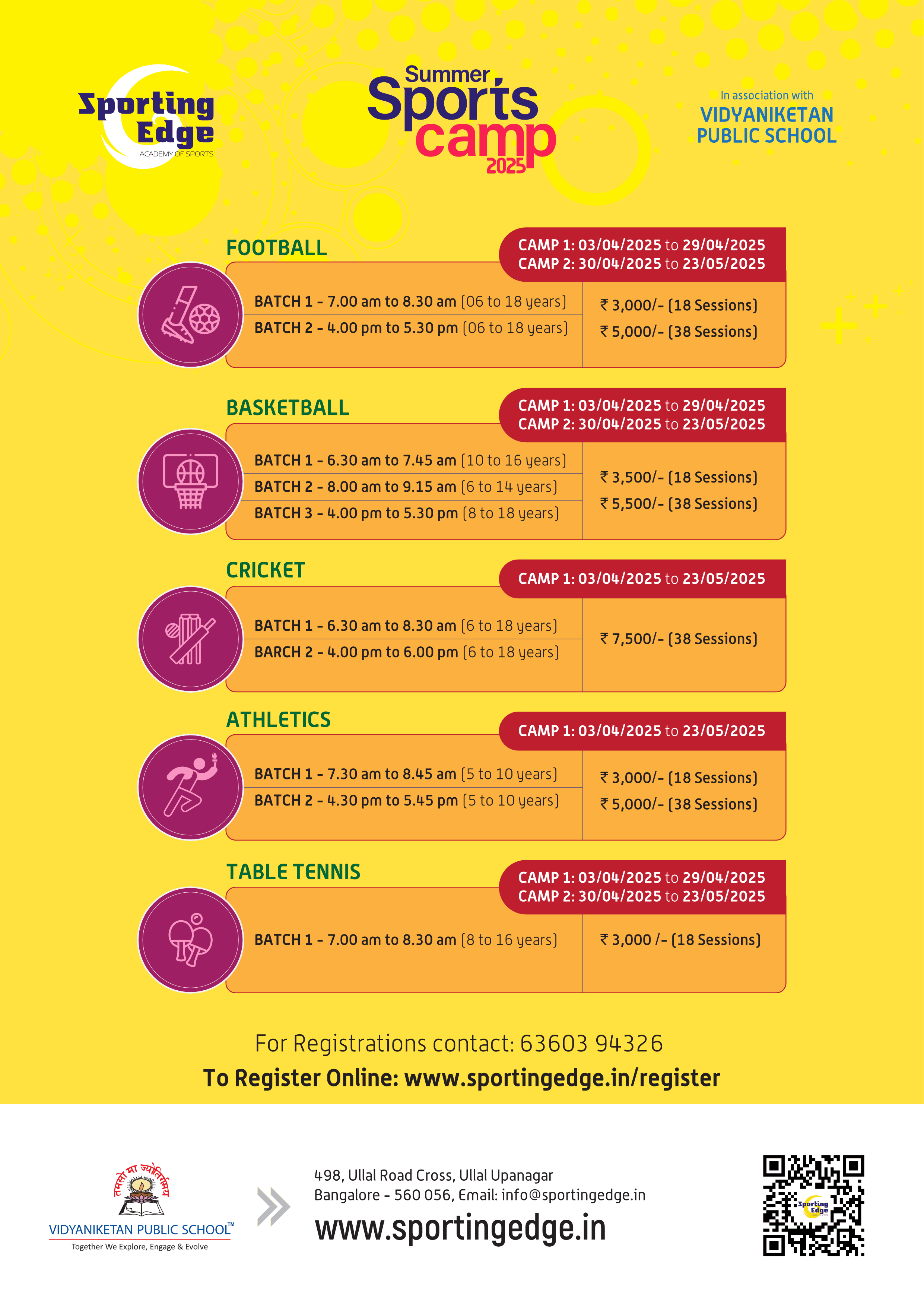 Summer Sports Camp 2025 Bengaluru